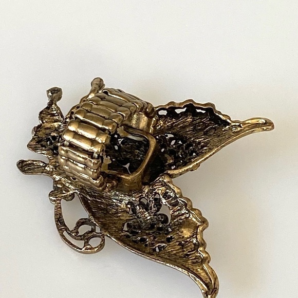 Ring Butterfly Stretch Antique Bronze Tone 7.5 - Picture 10 of 12